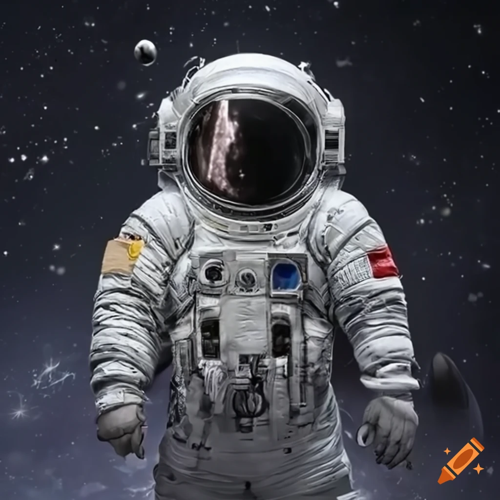 Realistic astronaut on the moon