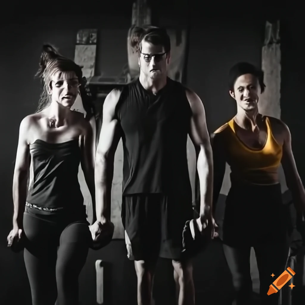 Three people climbing at a boulder gym
