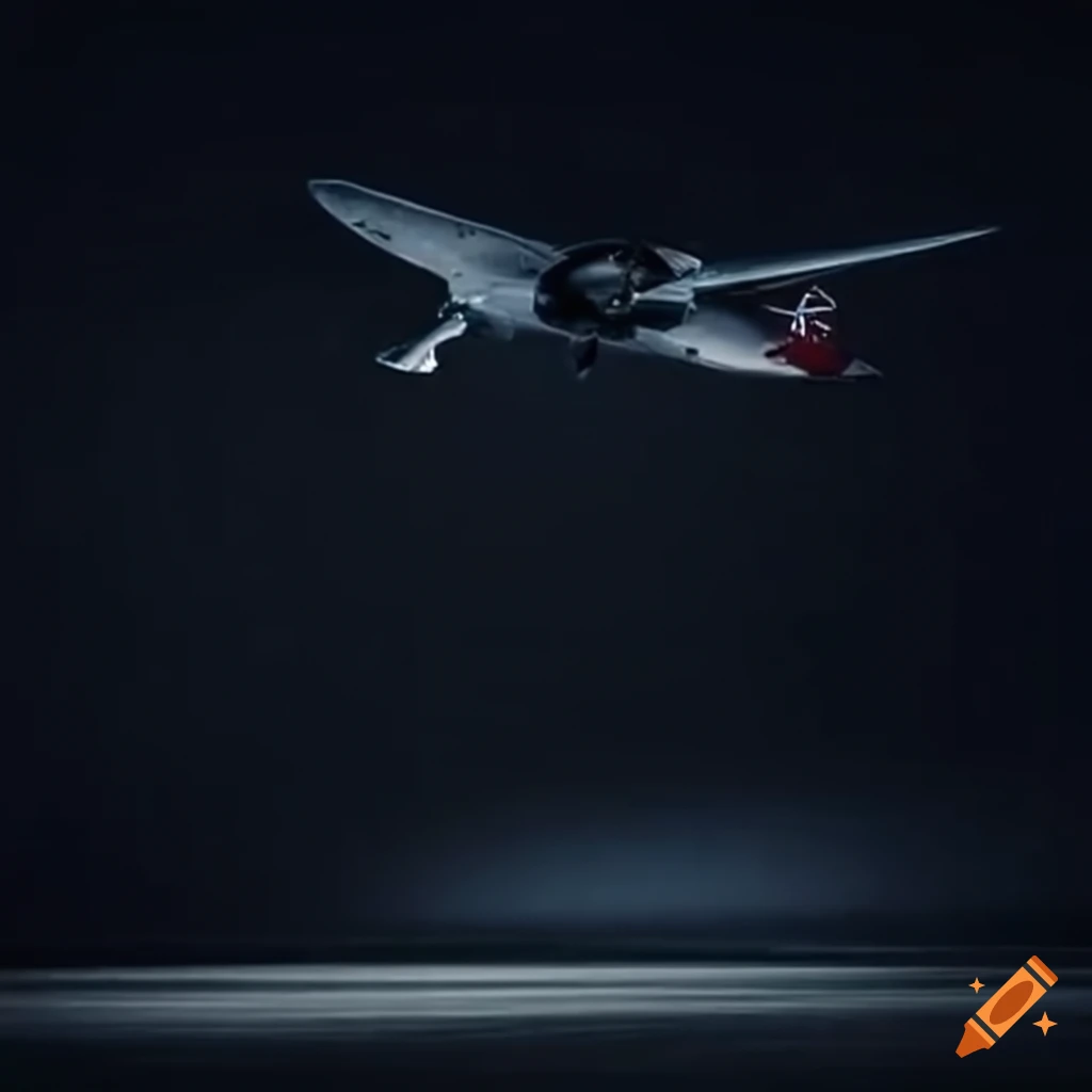 Skydiving from airplane at night