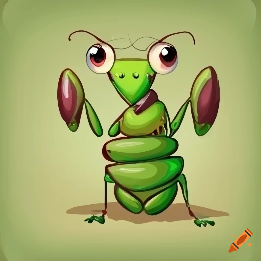 Cartoon mantis illustrations for tabletop game