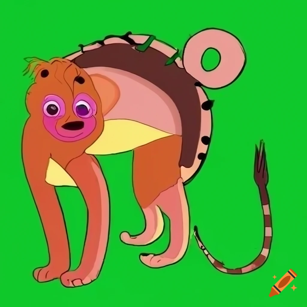 Stylized, charming, innocent-looking animal character for kids' TV program in Aaron Trevor style