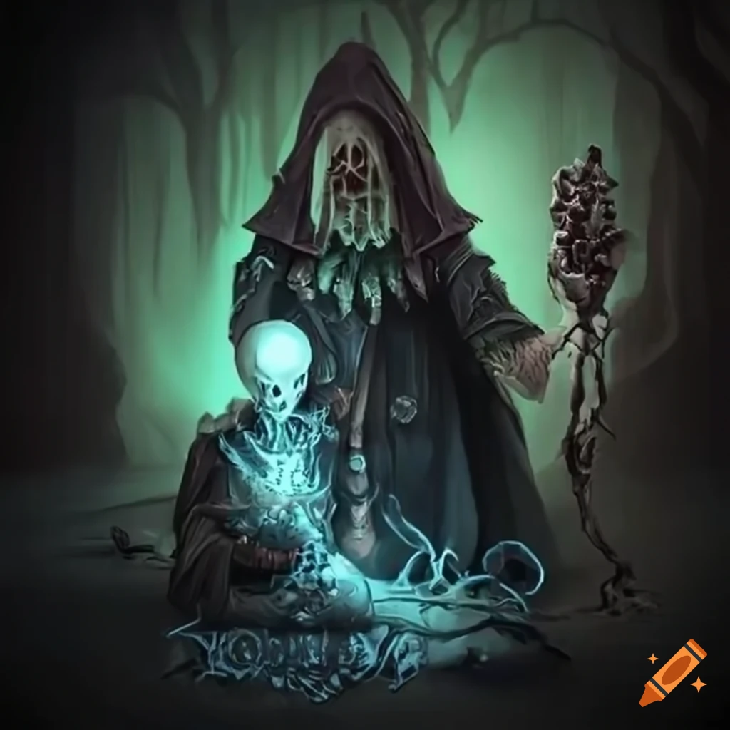 Necromancer raising a skeleton