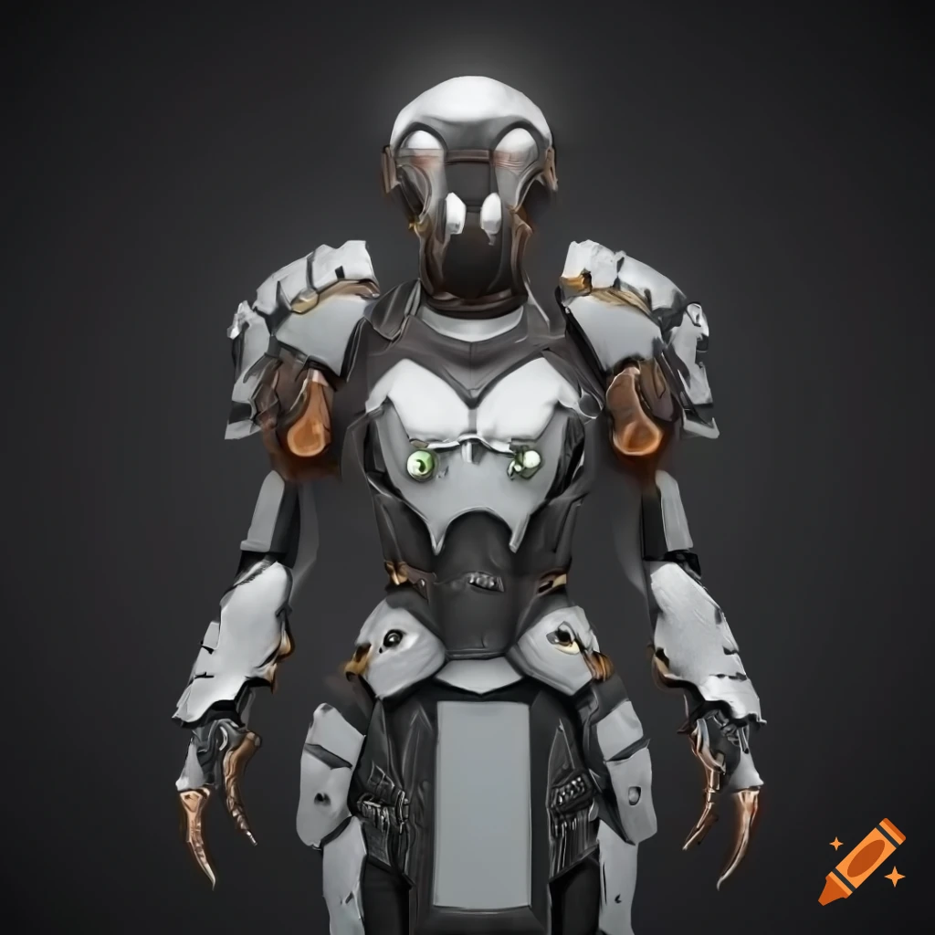 Cybernetic penguin armor with intricate design