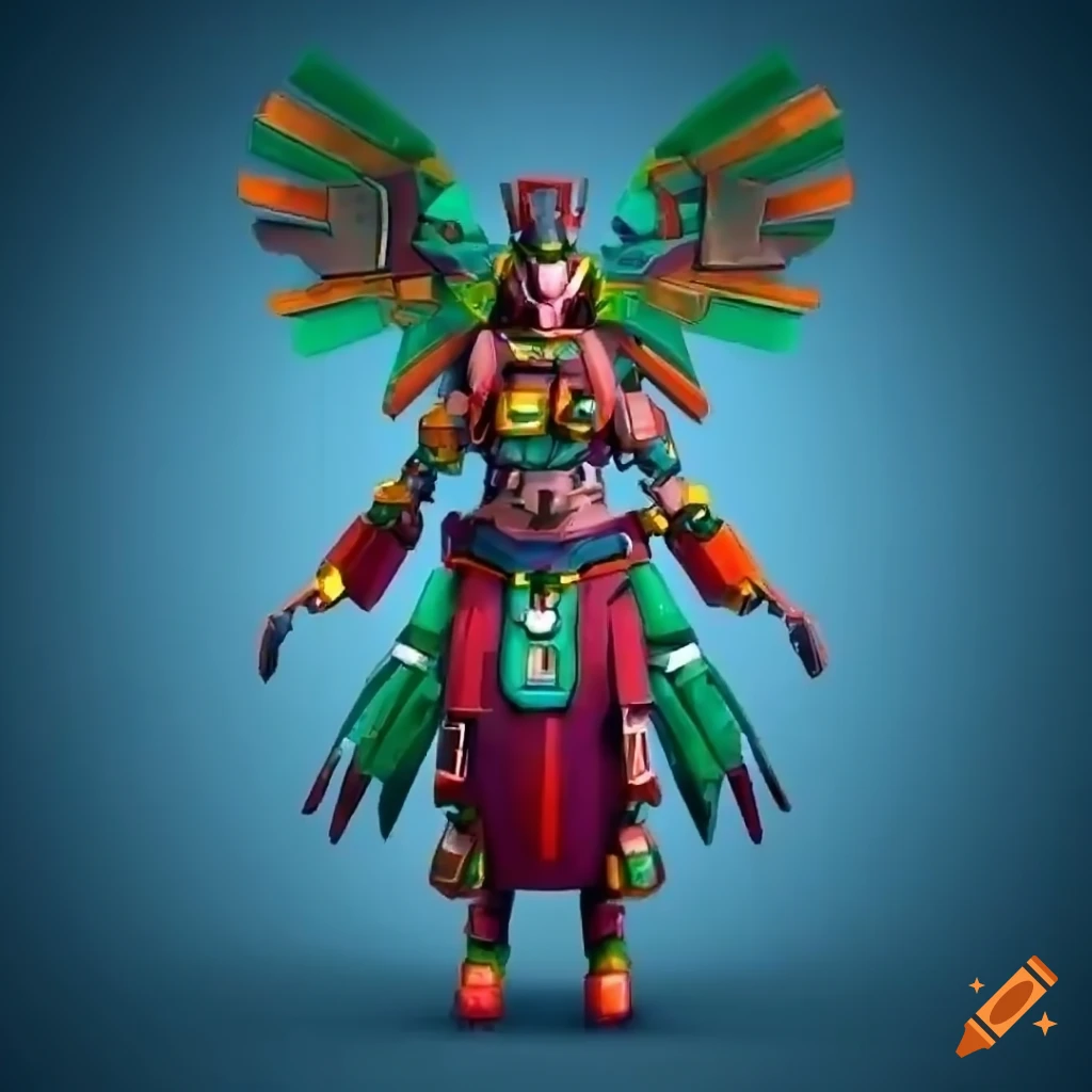 Stylized Aztec Valkyrie Mecha