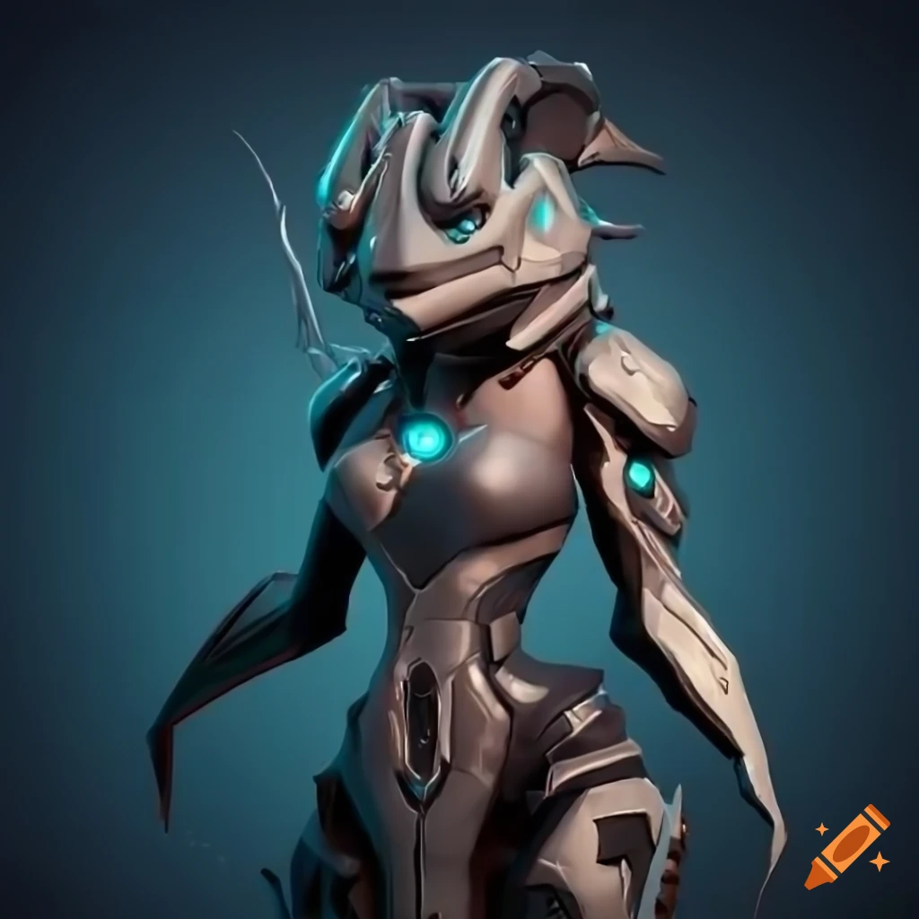 Stylized arcane cyborg shark valkyrie artwork