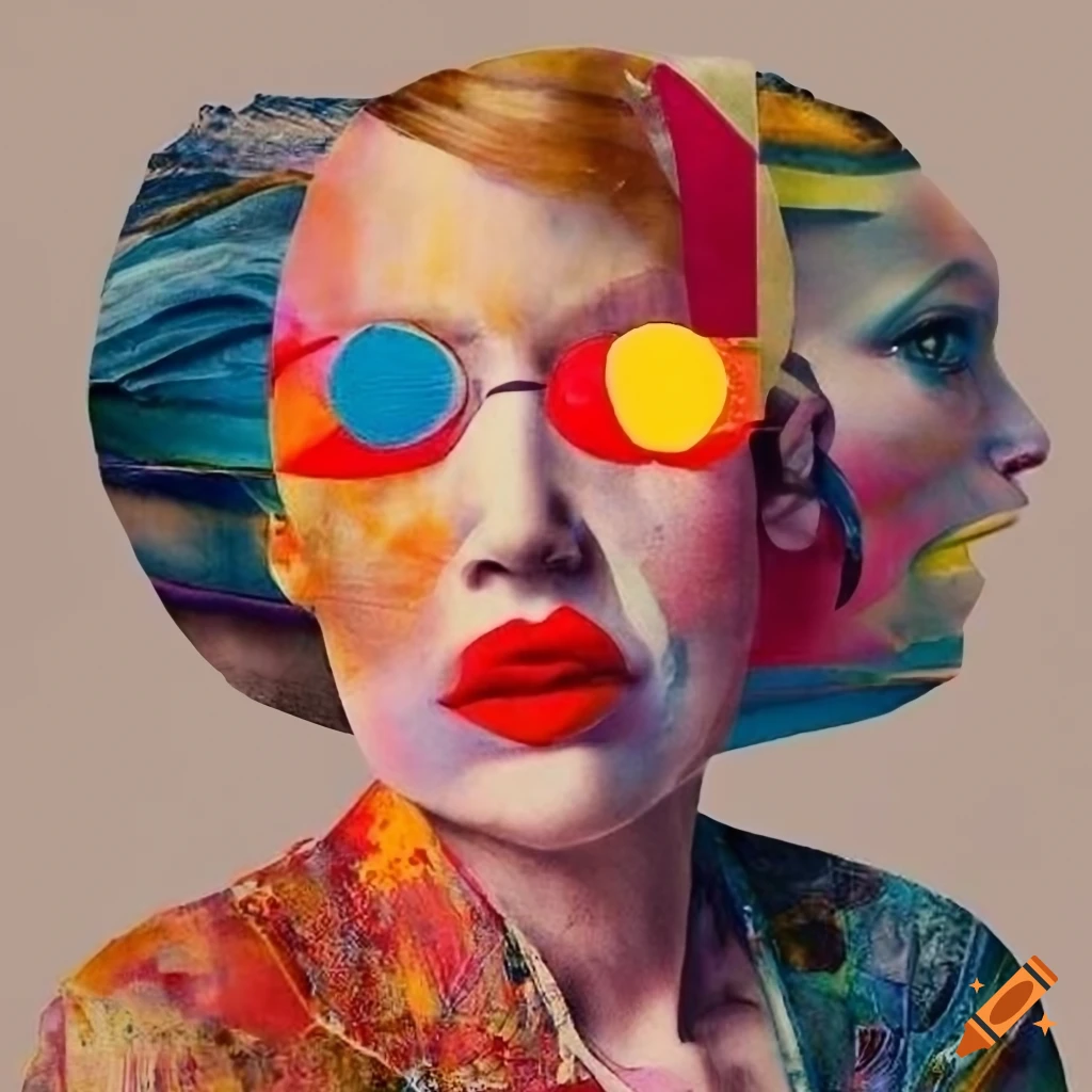 Collage art of woman with detailed textures and surrealistic undertones ... - Surrealistic Textured Collage