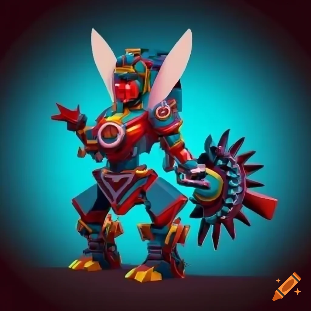Stylized Aztec Valkyrie Mecha