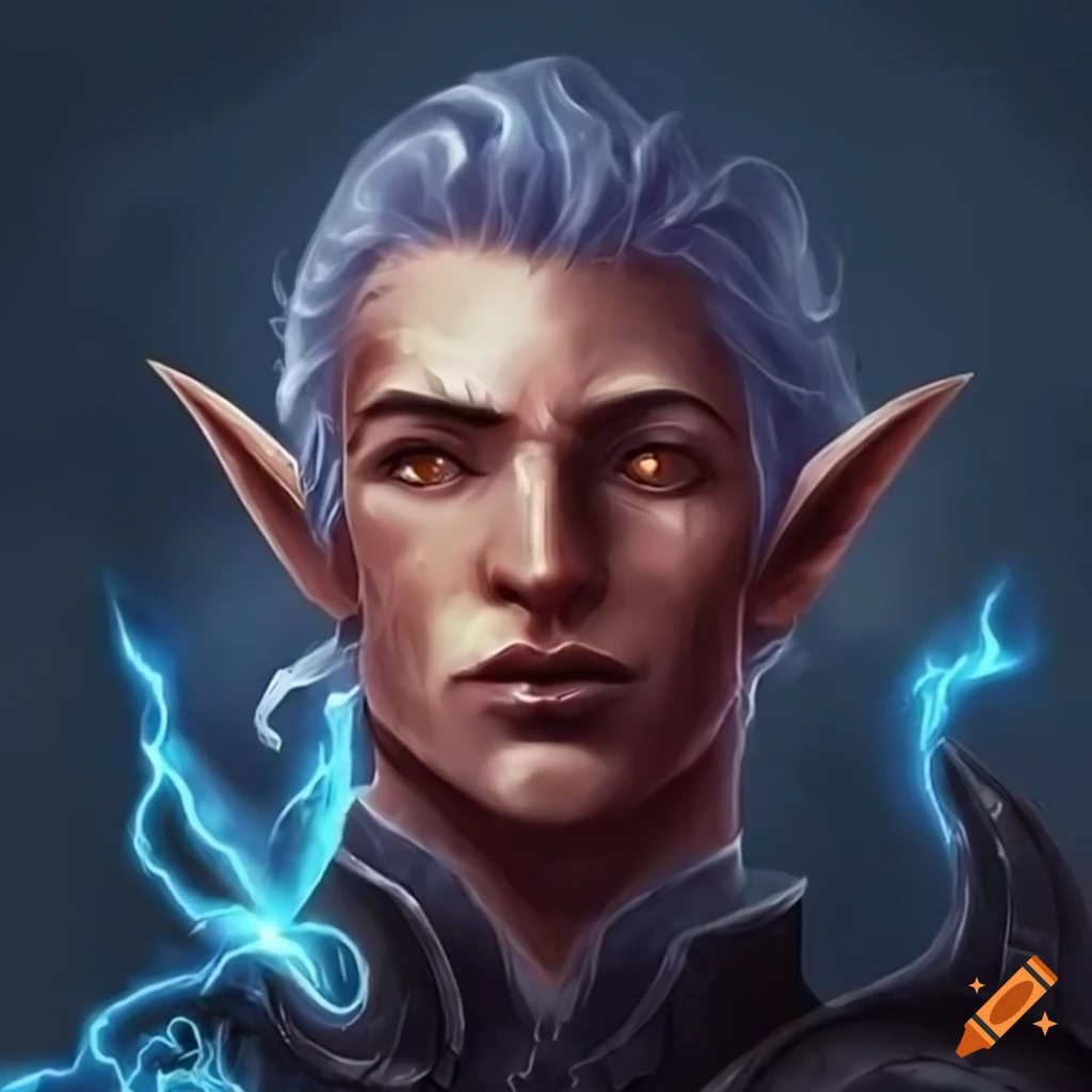 Male cleric wizard mage elf casting elemental magic