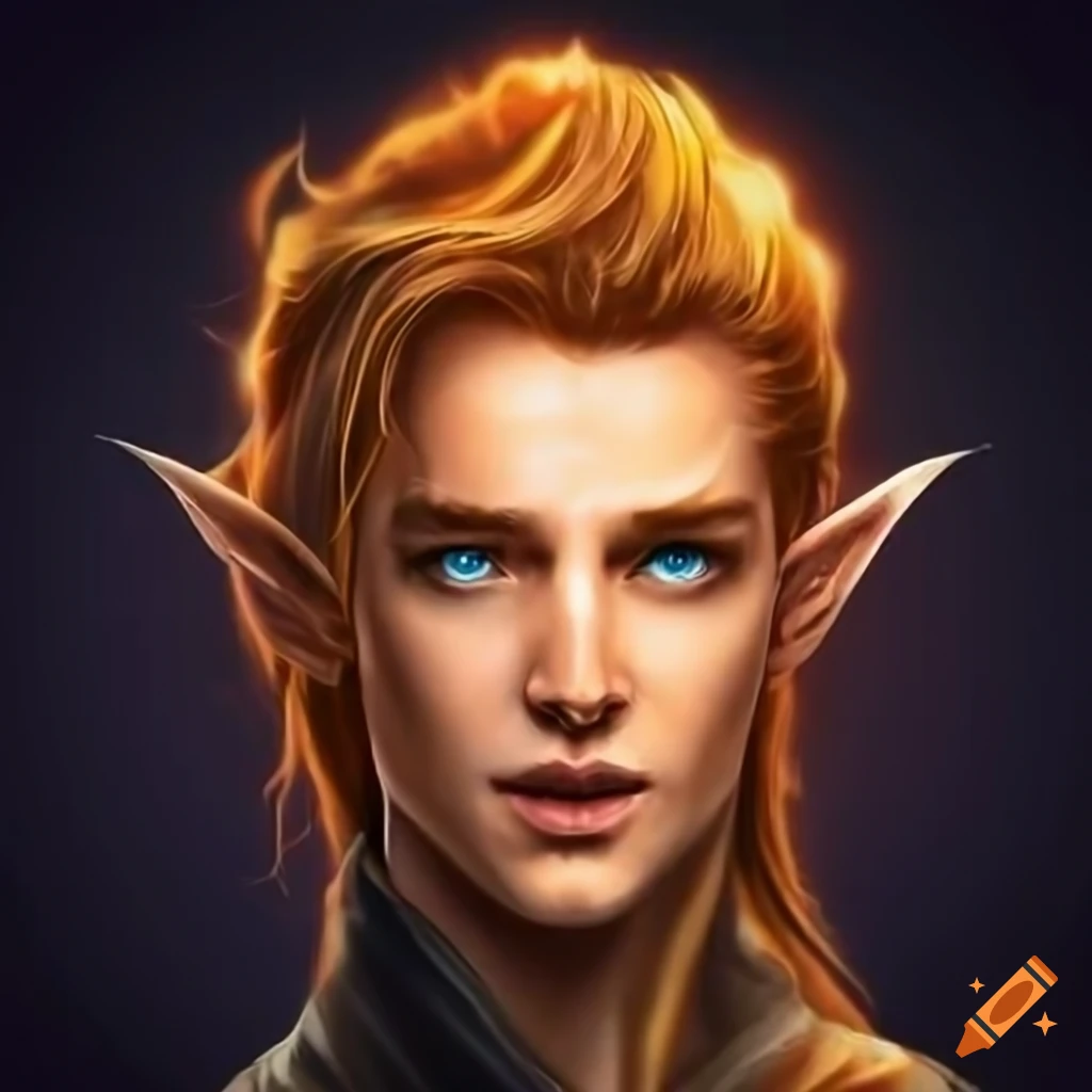 Male elven wizard casting elemental spells