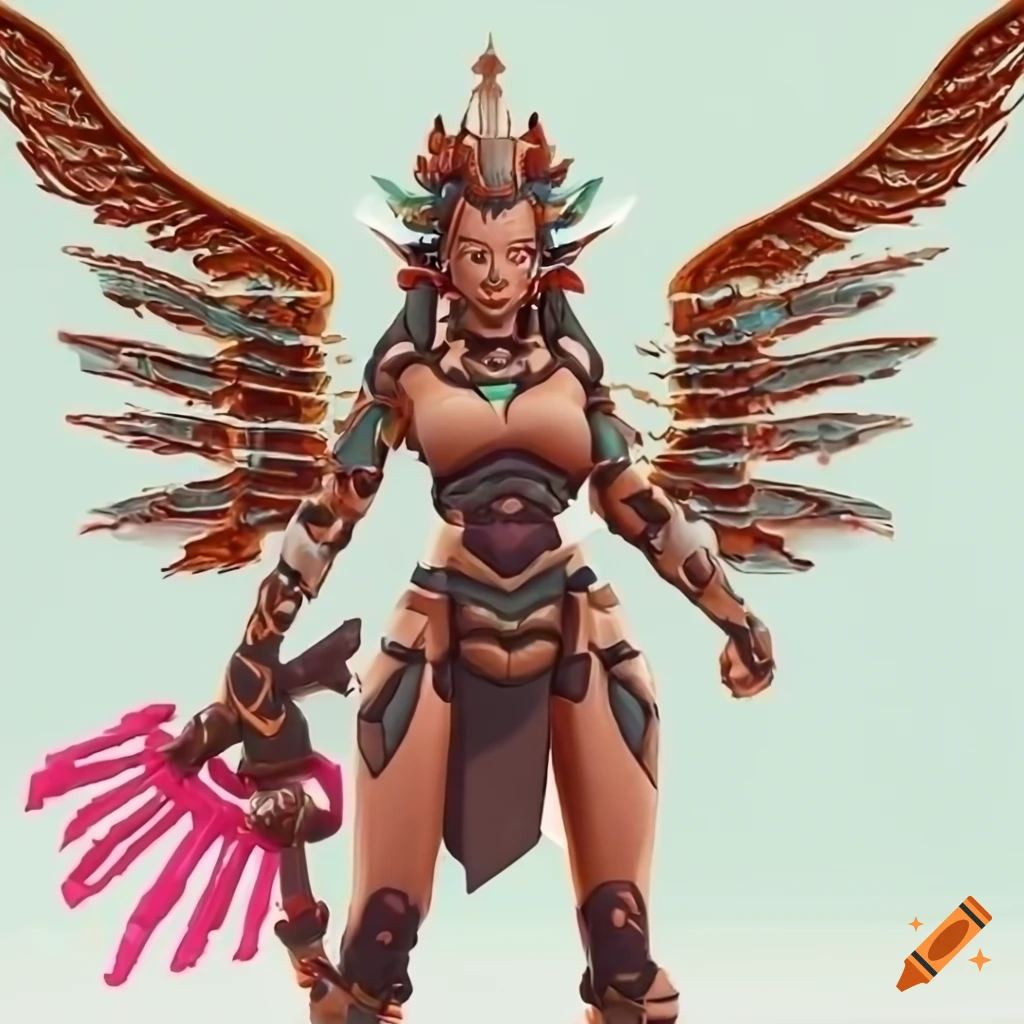 Stylized Cyborg Aztec Blood Naga Valkyrie