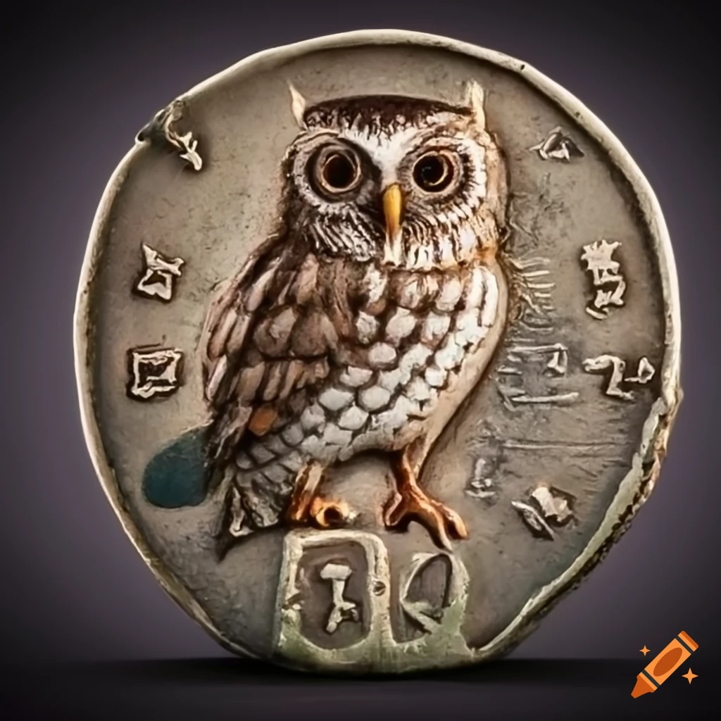 Ancient coin featuring an owl