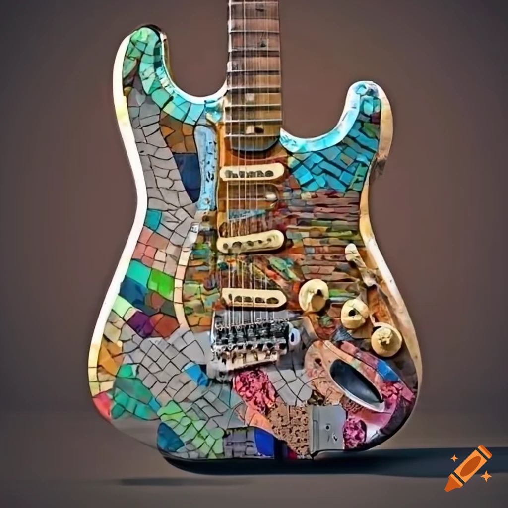 Mosaic of a Stratocaster guitar