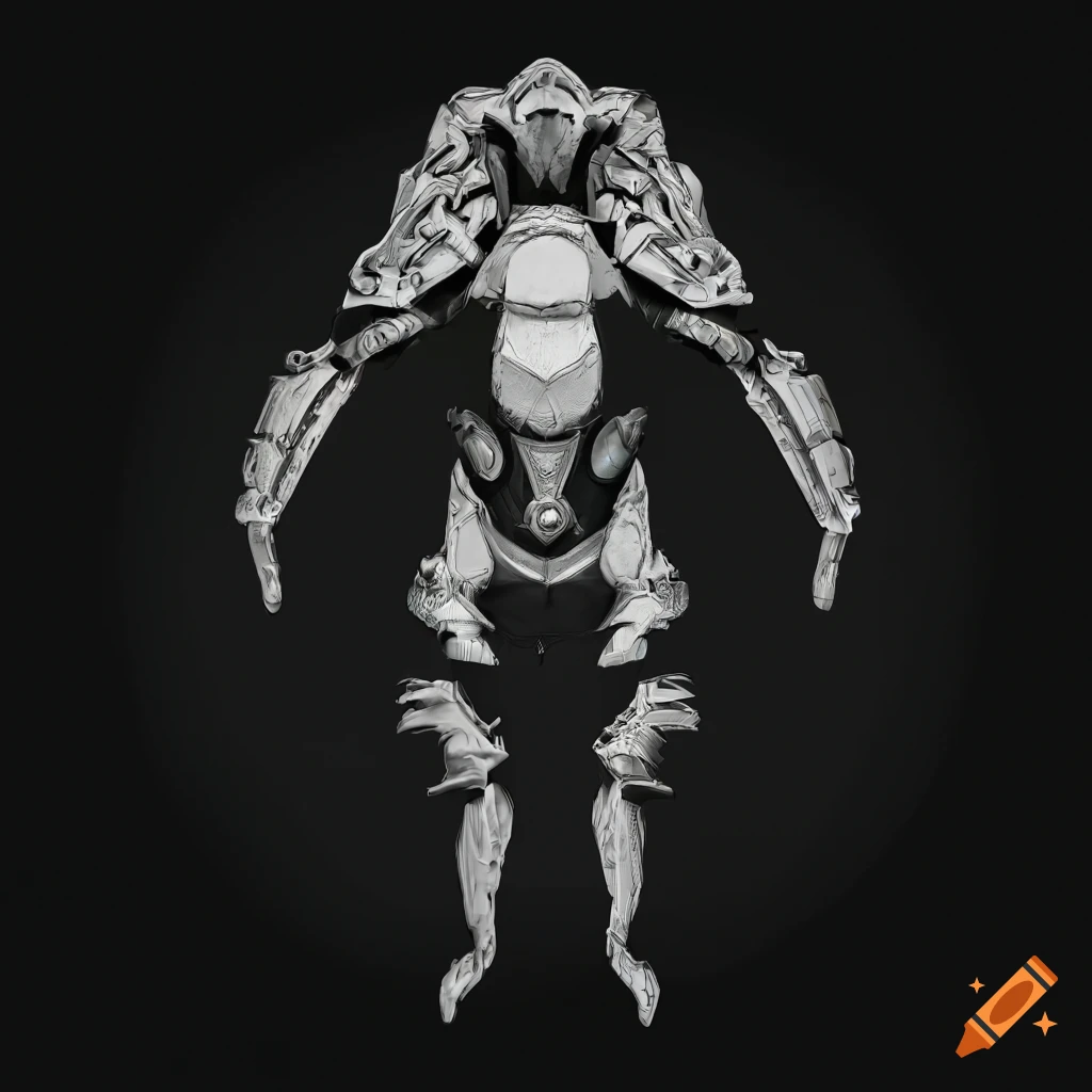 Cybernetic penguin armor with Norse design