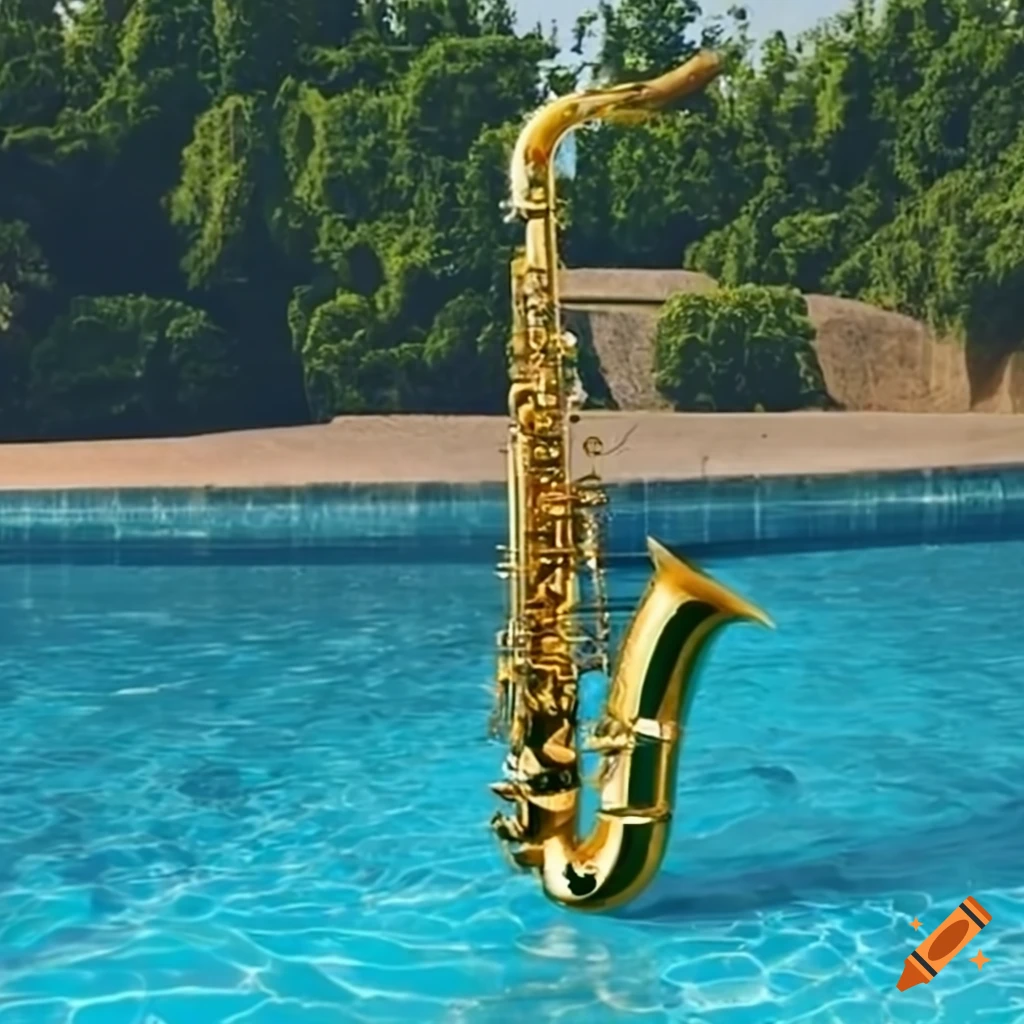 Saxophone in a swimming pool