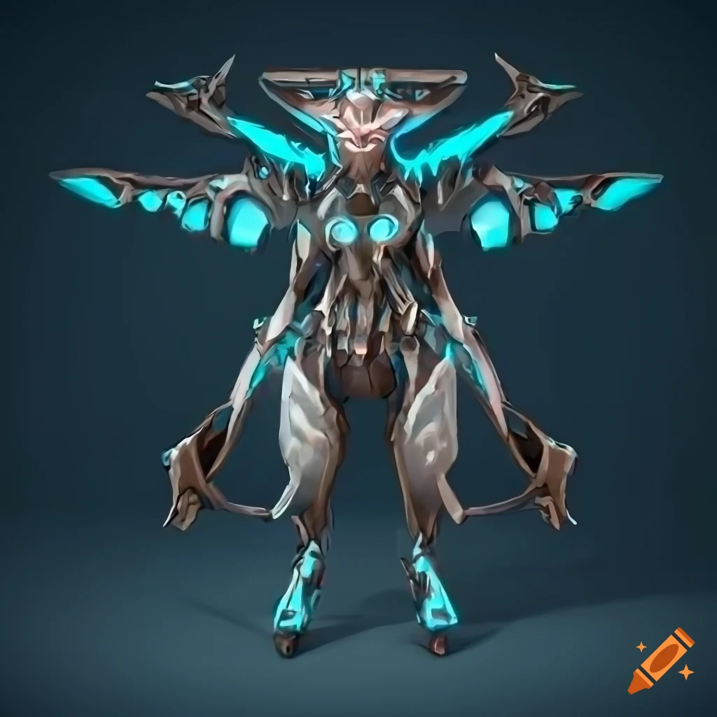 Stylized arcane cyborg shark valkyrie artwork