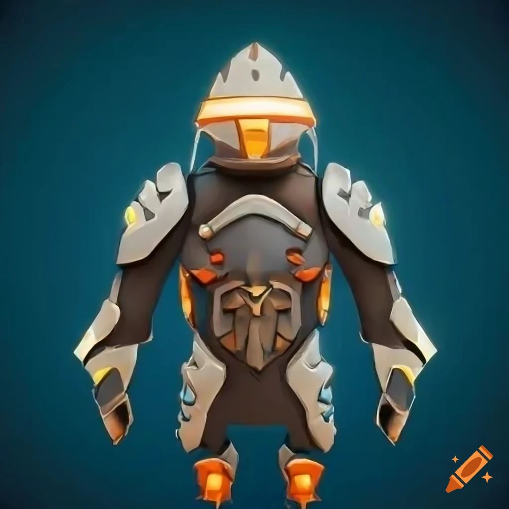 Cybernetic penguin armor with Norse design