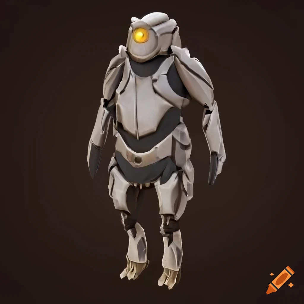 Cybernetic penguin armor with intricate design