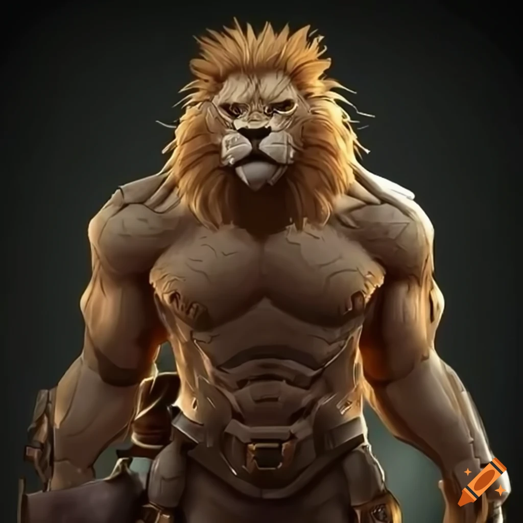 Humanoid lion brawler without armor