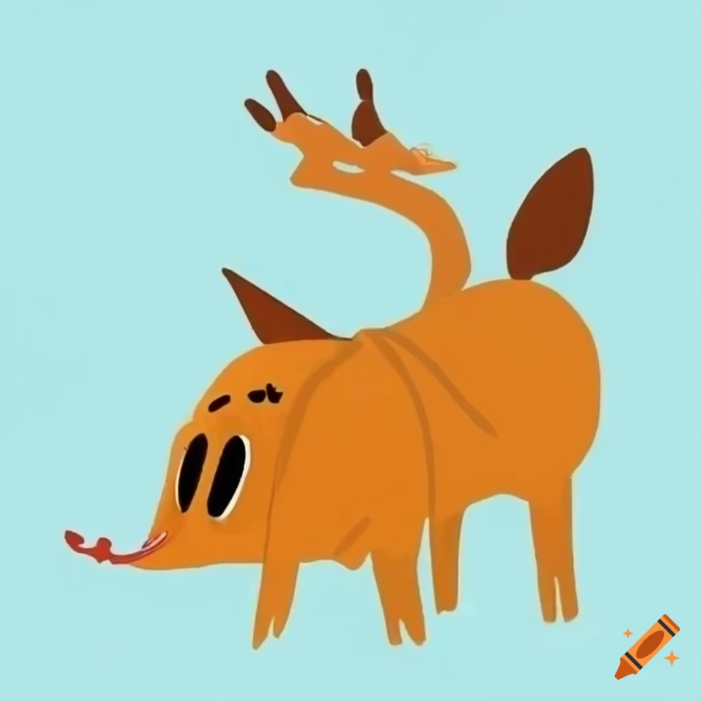 Stylized, charming, innocent-looking animal character for kids' TV program in Aaron Trevor style