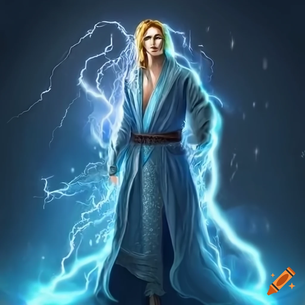 Male elven wizard casting elemental magic spells