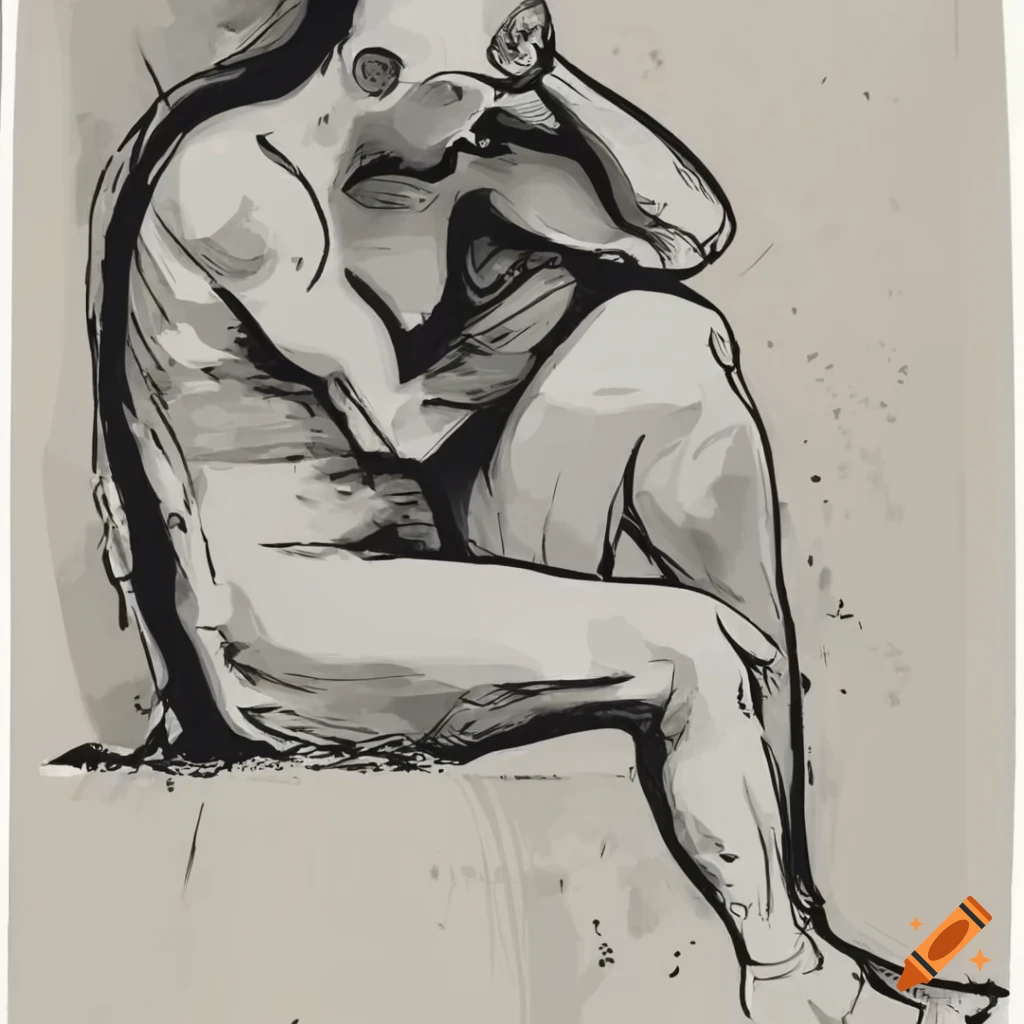 Athletic person in deep meditation dressed in white tunic