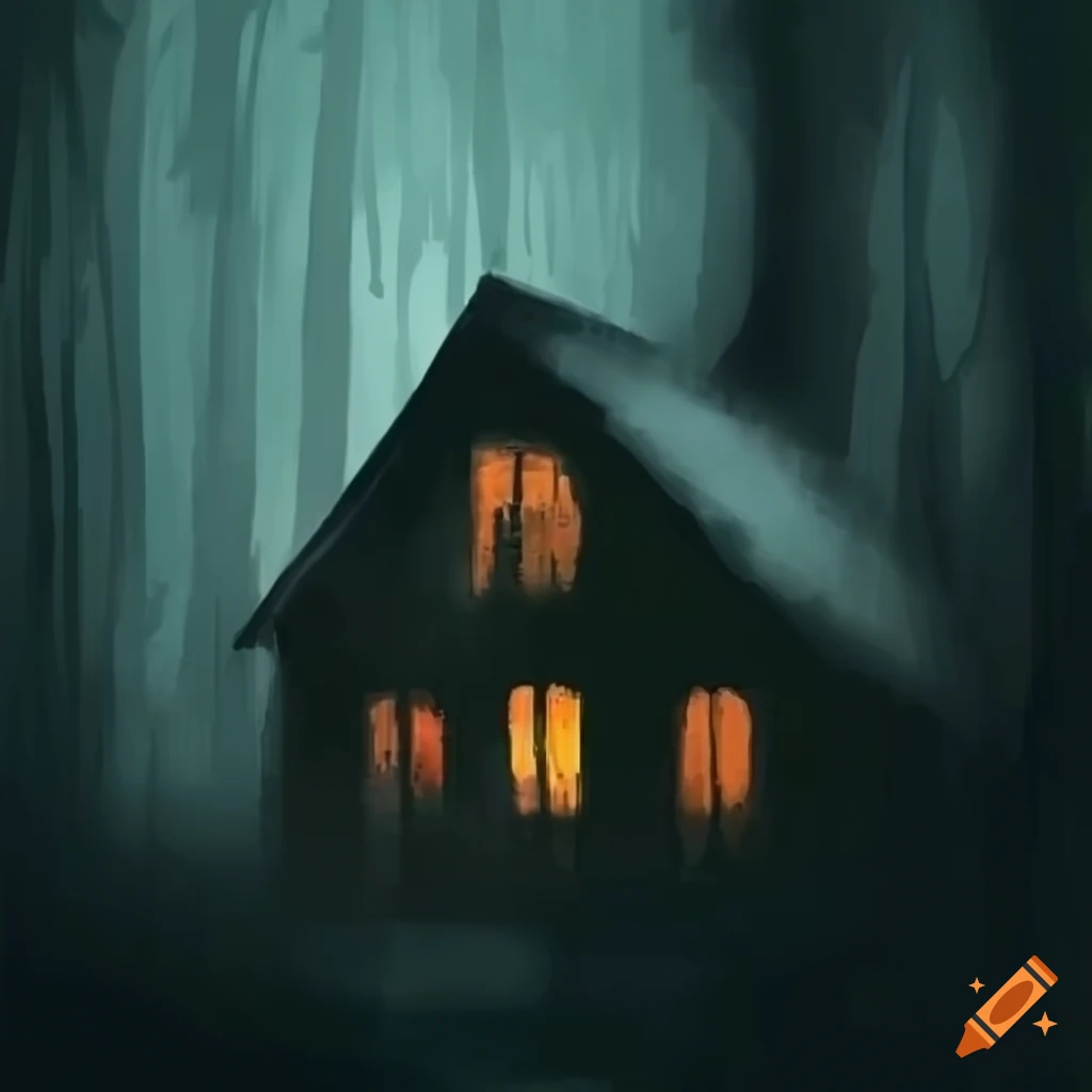 Old house in a dark forest