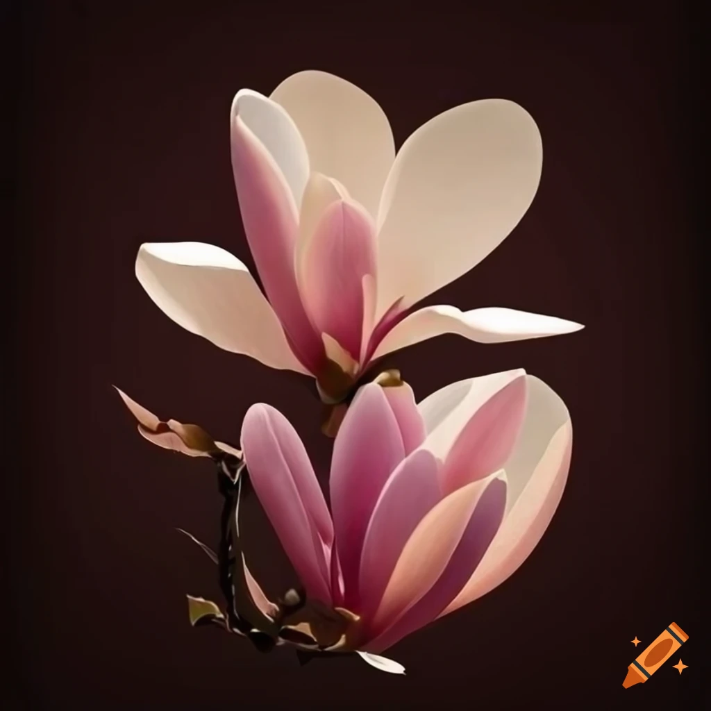 Elegant magnolia flowers in full bloom for a poster design