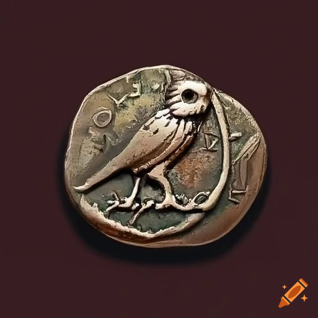 Ancient coin featuring an owl