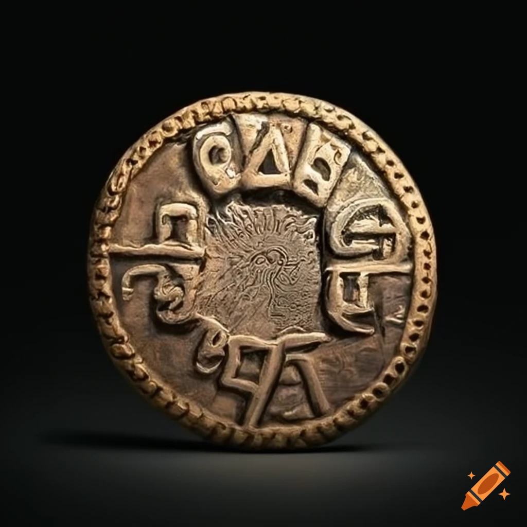 Intricately-designed ancient coin with an owl emblem