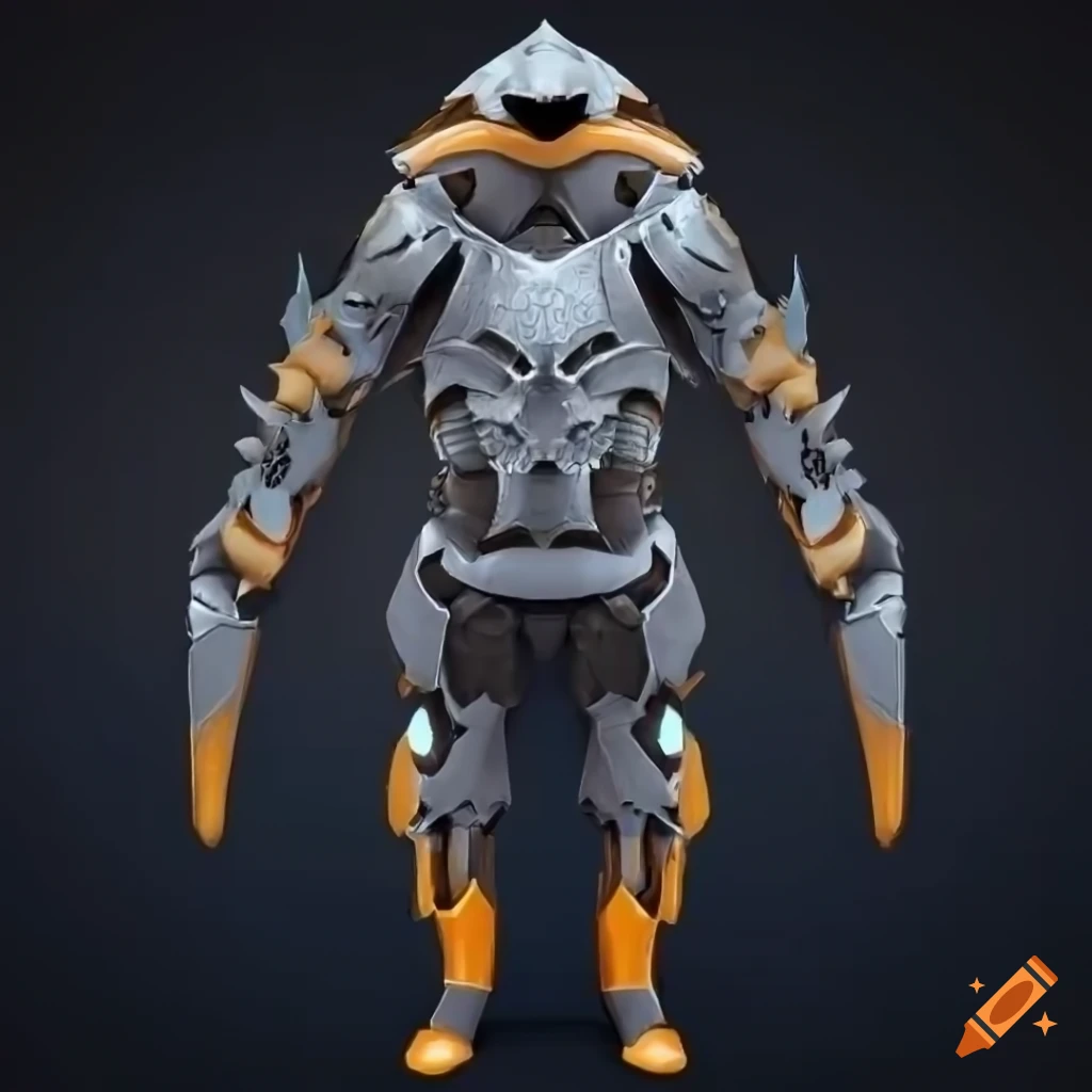 Cybernetic penguin armor with norse design