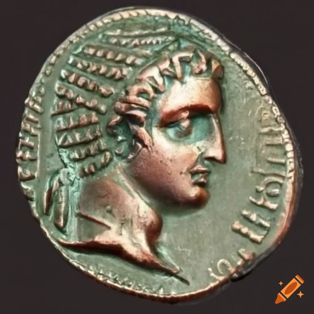 Ancient Roman coin depicting an ancient king