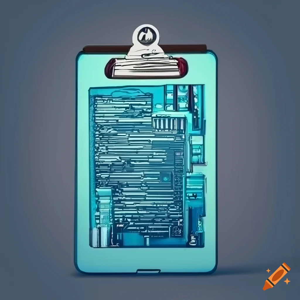 Tech company drawing of a clipboard
