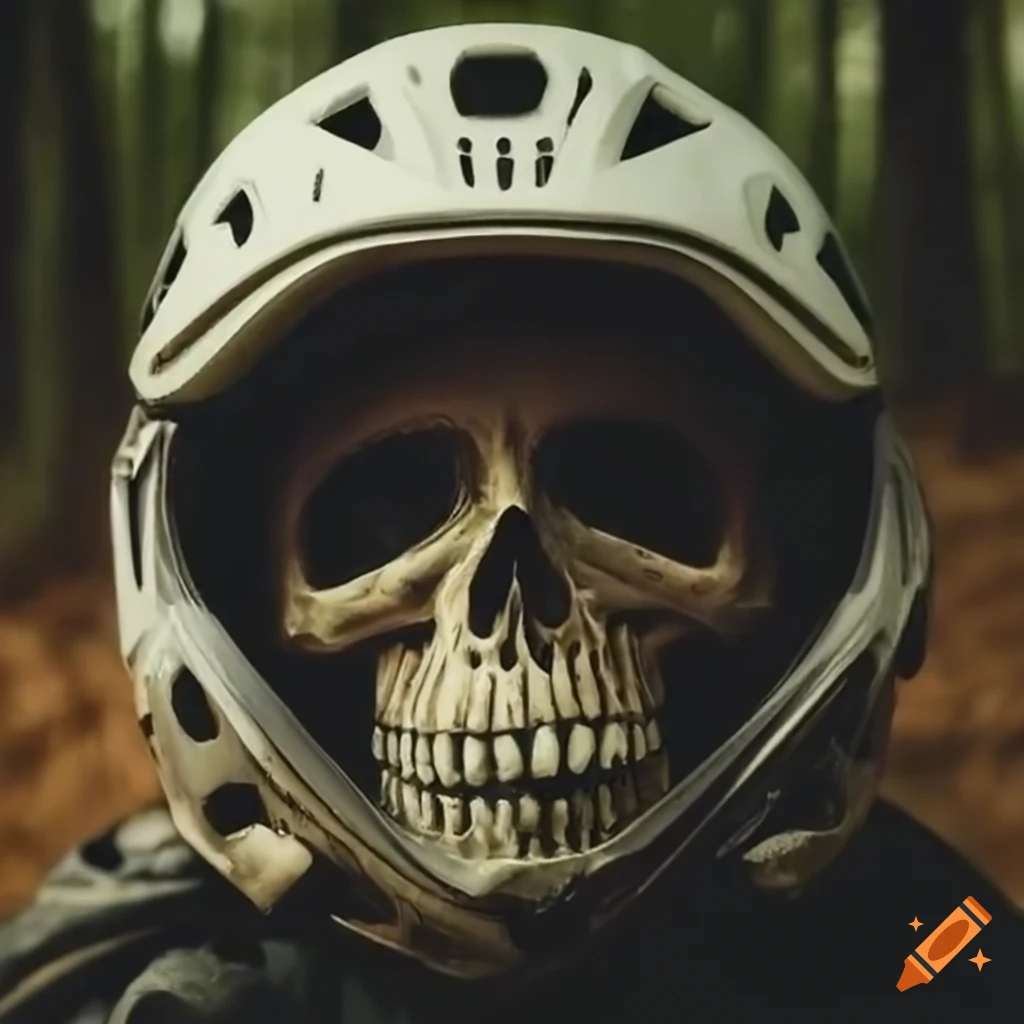 Downhill fullface helmet in the forest