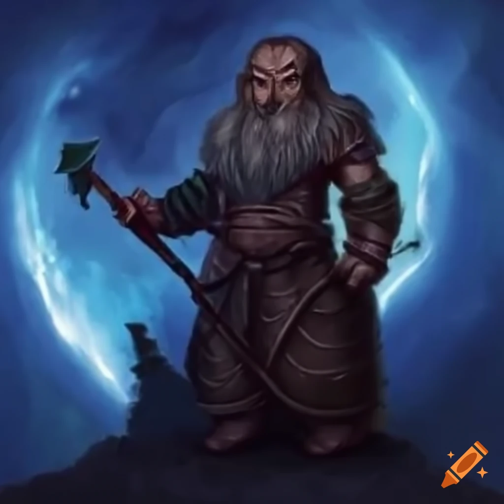 Moon druid dwarf DND character