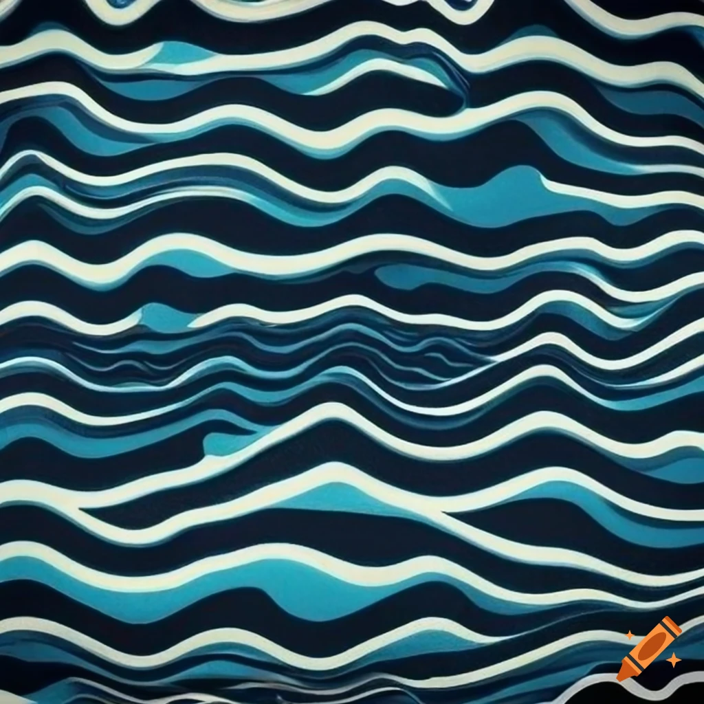 Geometric camouflage pattern in bold yellow, aqua, blue, navy, and black