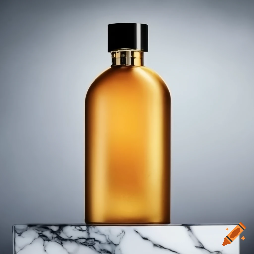 Dior Homme Sauvage bottle with golden cap on marble tabletop