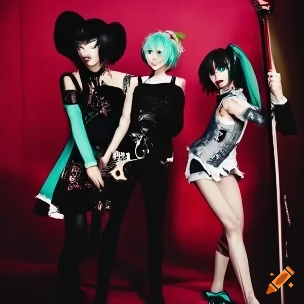 Music band Guns n' Roses with Hatsune Miku as members