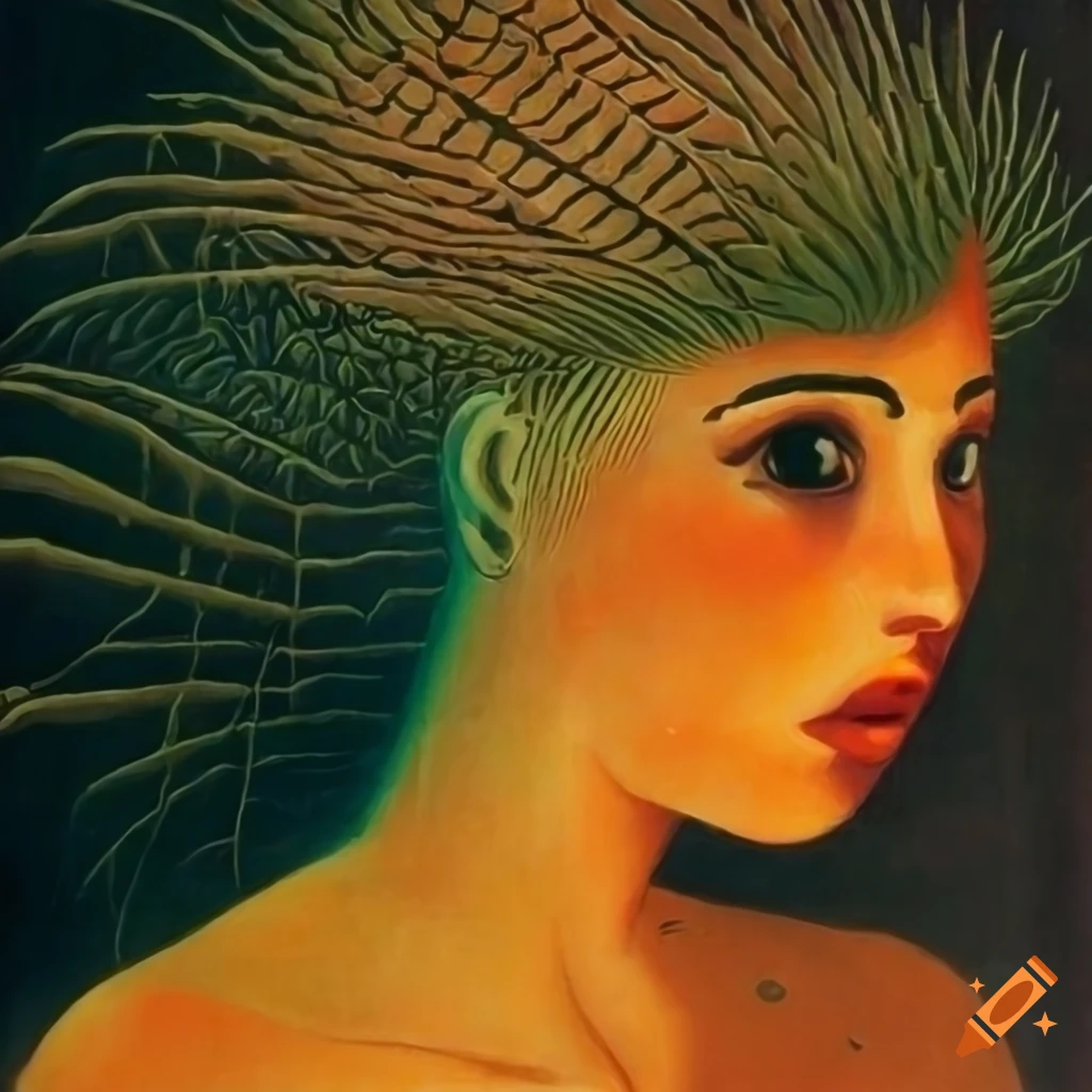 Nonbinary human gazing through the celestial veil in a science fiction magazine cover