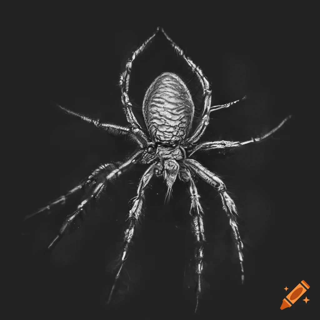 Spider with multiple legs seen from above