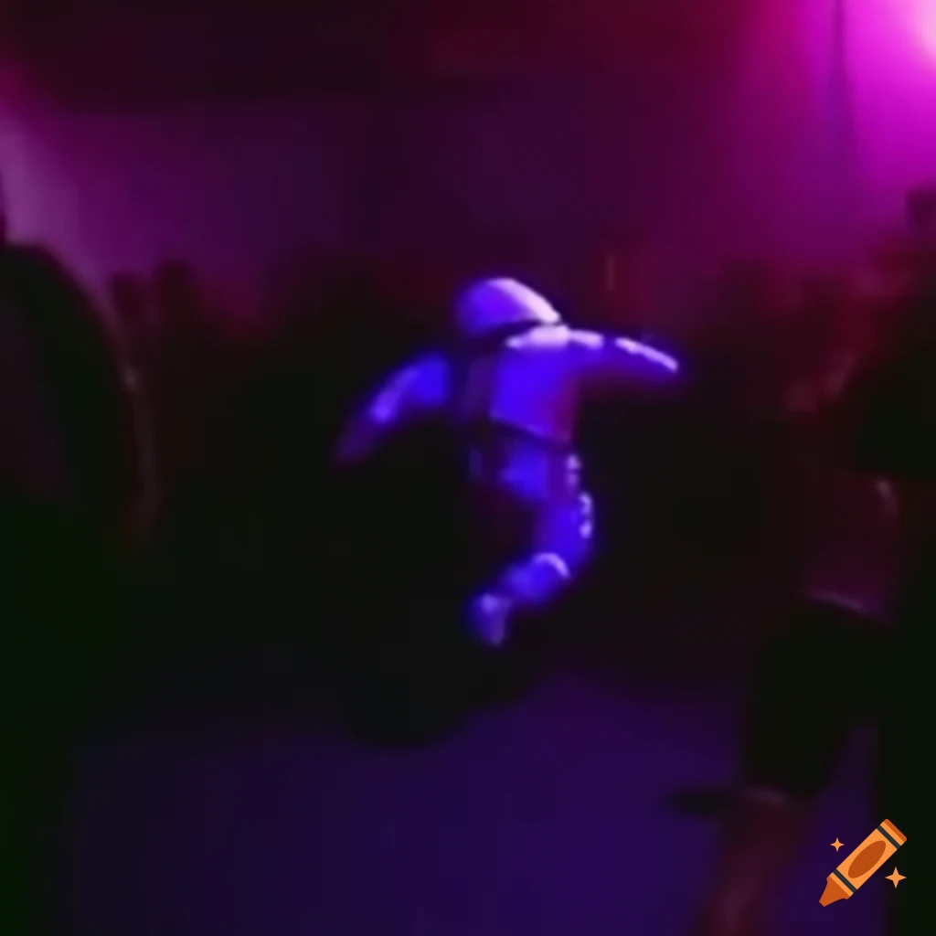 Astronaut dancing at a rave in the 90s found footage