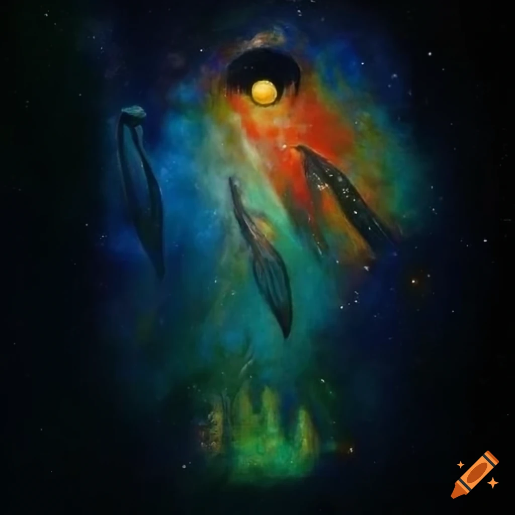 Surrealist painting depicting Carlos Castaneda and Don Juan Matus in front of a Tapio