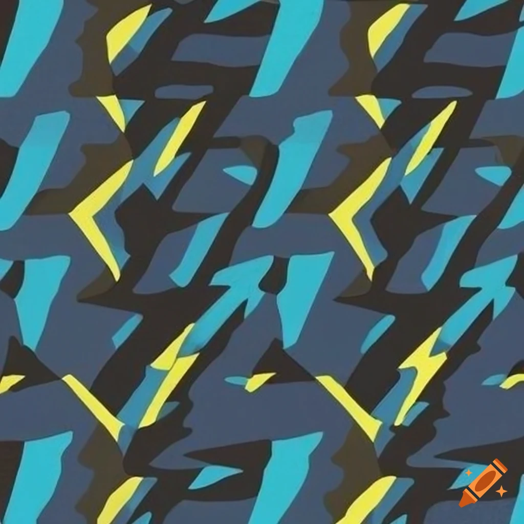 Riptide Geometric Camouflage Pattern in bold colors