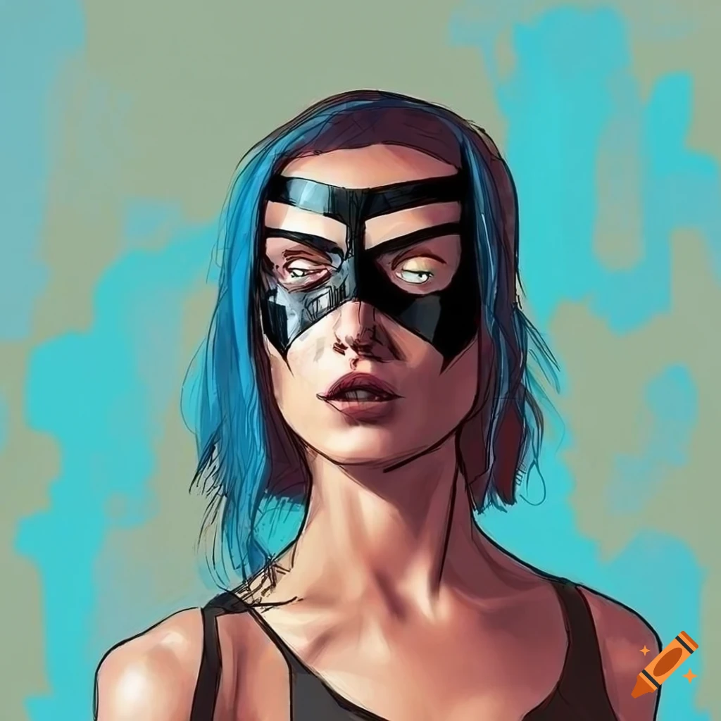 Pretty girl in a vigilante superhero costume by alex ross and olivier