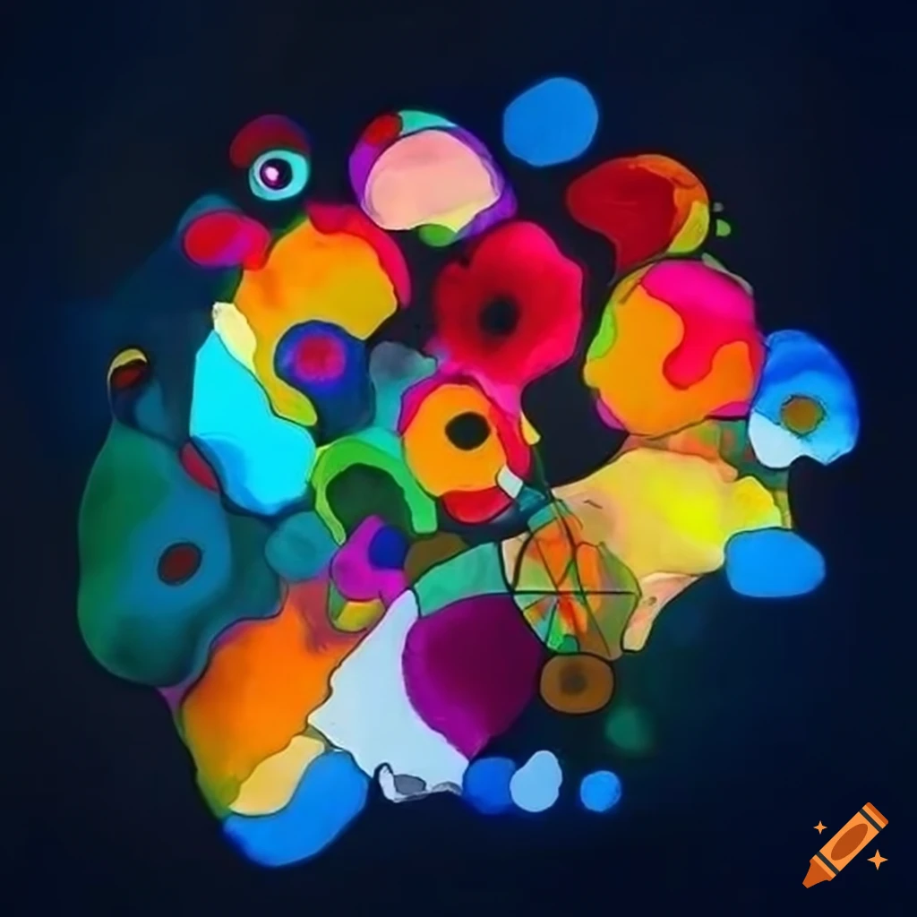 Abstract art inspired by Kandinsky's vibrant floral motifs