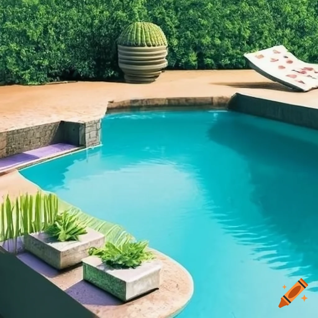 Outdoor concrete pool
