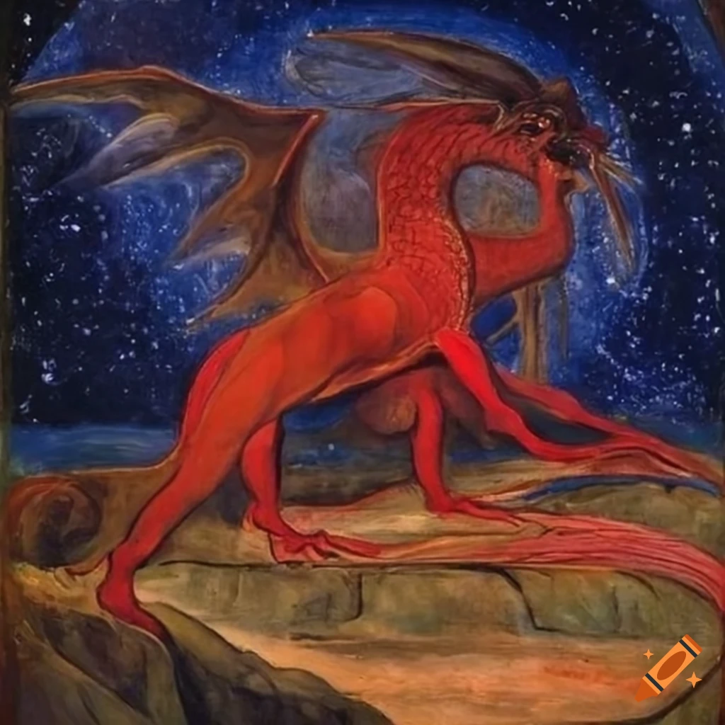 Great Red Dragon And Woman Clothed With The Sun In William Blake Style J 6XIZHaSTuPW57r7Rl02g.webp