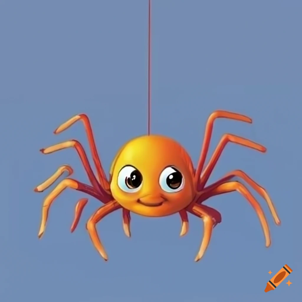 Friendly cartoon spider for children