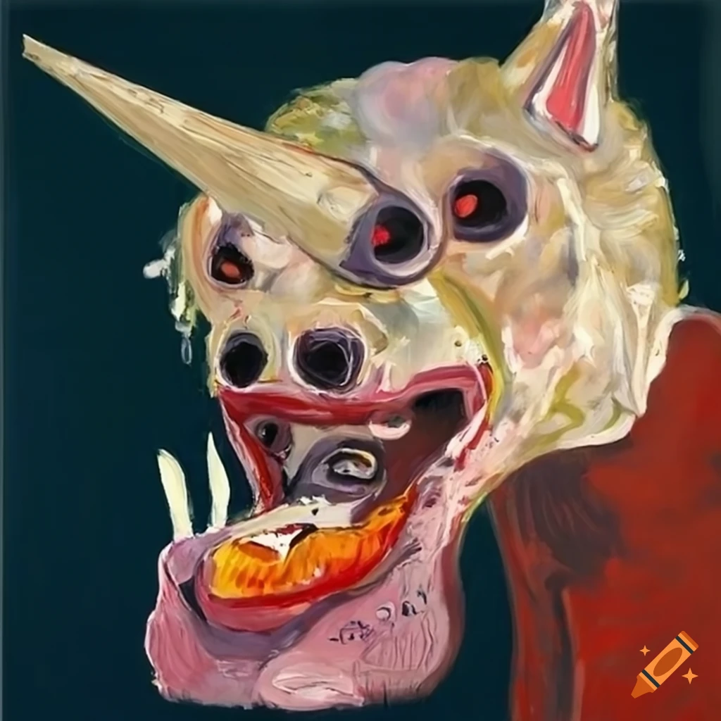 Artwork inspired by various artists depicting cannibals and alien wolf monster