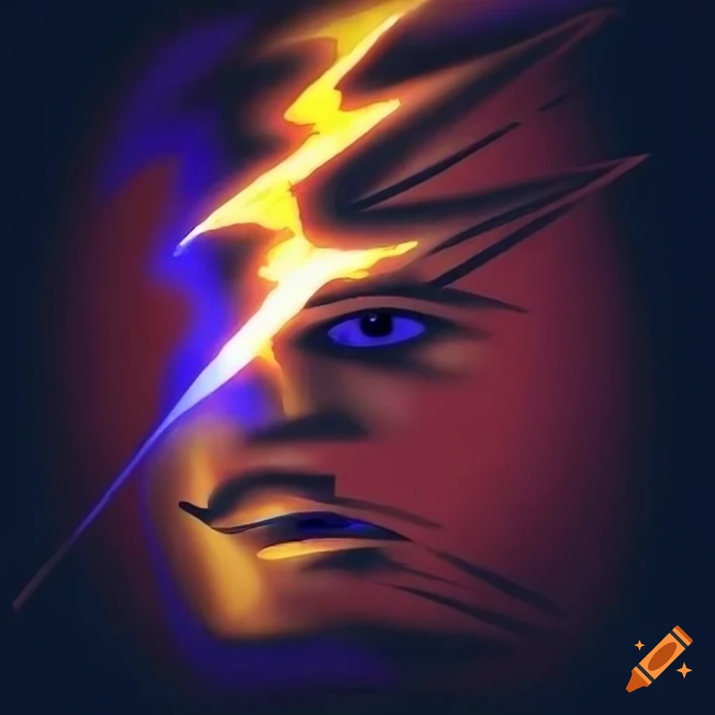 Lightning bolt with Picasso-esque style