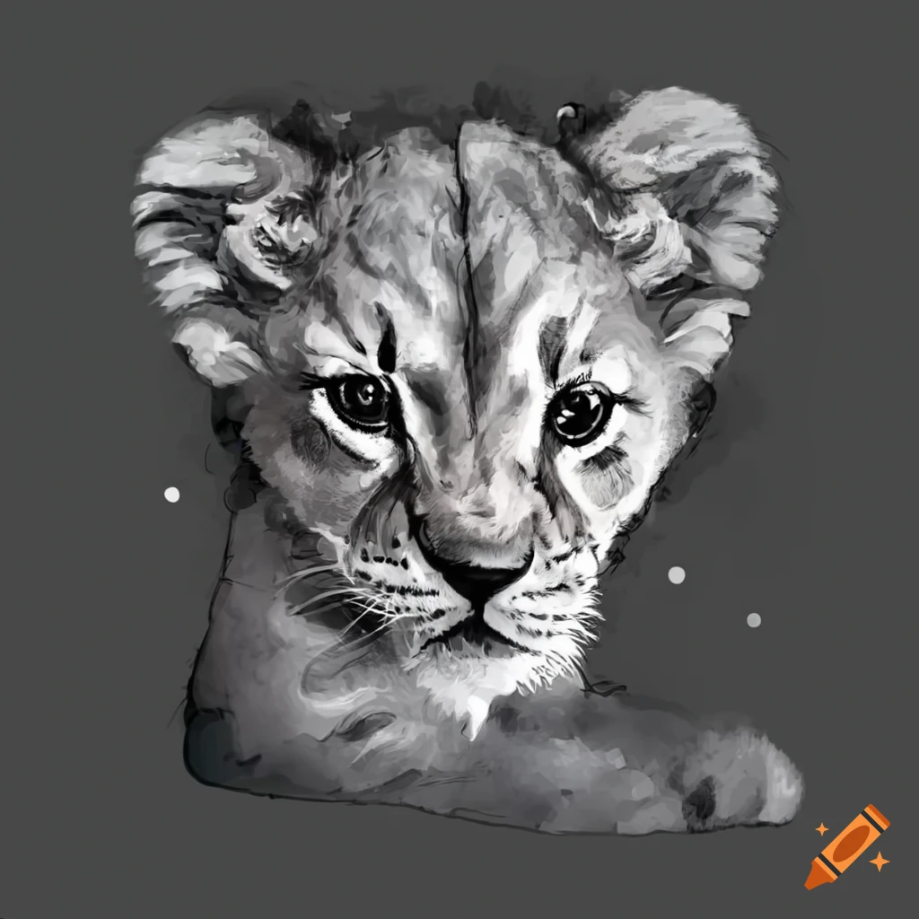 Adorable baby lion face logo